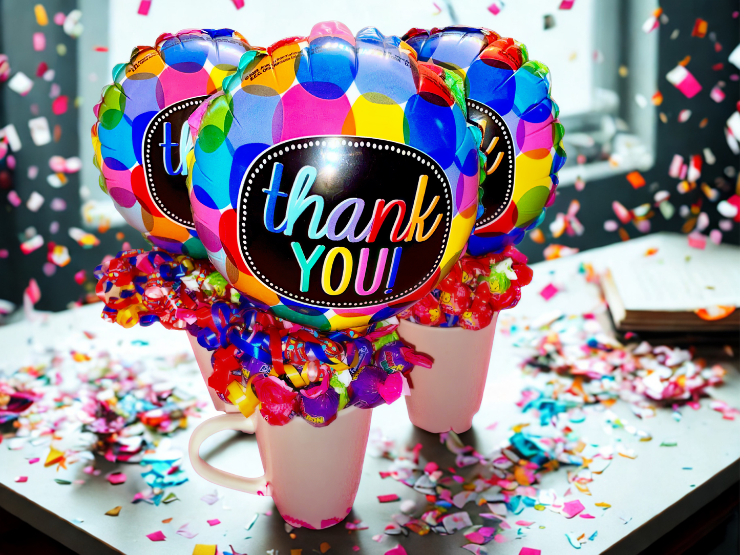 Thank You Balloon w/ Lollipop Filled Coffee Mug