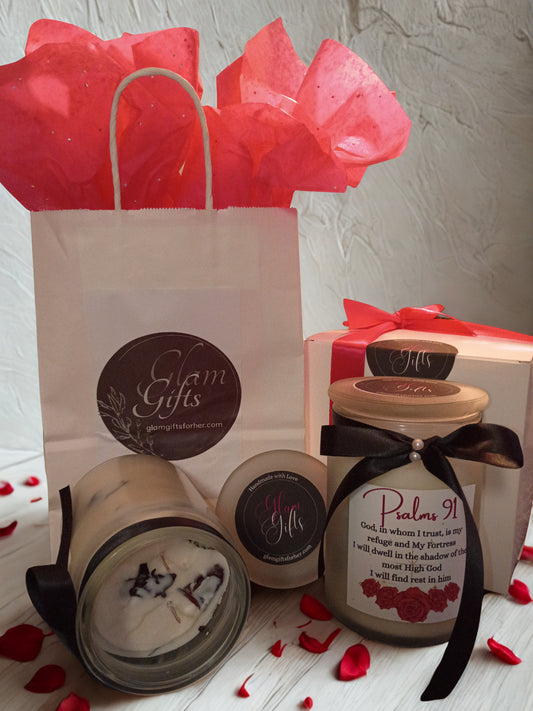 Bible Inspired Rose Petal Candle