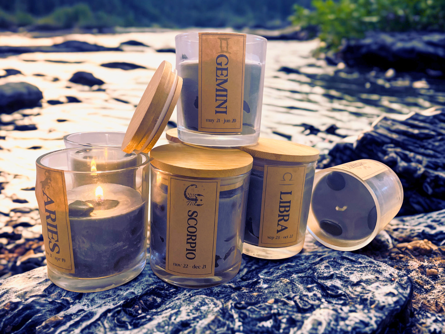 Black Stone Horoscope Candle