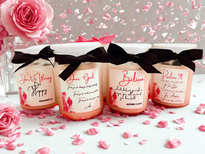 Bible Inspired Rose Petal Candle
