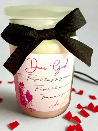 Bible Inspired Rose Petal Candle