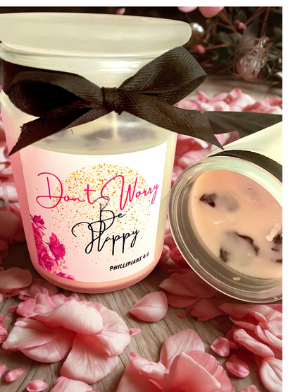Bible Inspired Rose Petal Candle