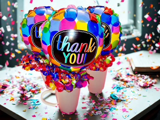 Thank You Balloon w/ Lollipop Filled Coffee Mug