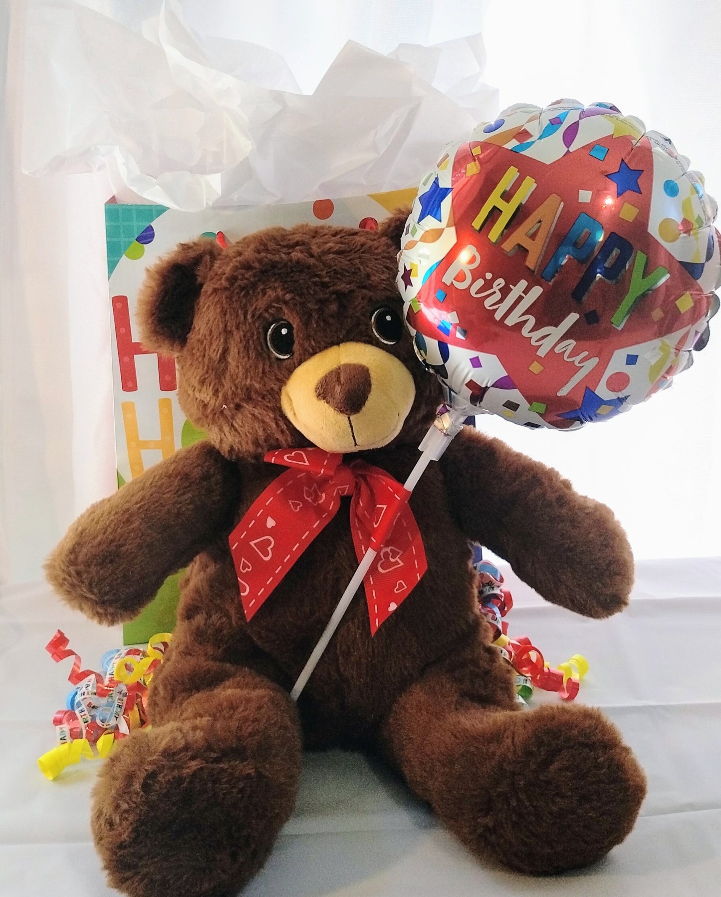 Teddy Bear w/Happy Birthday Balloon